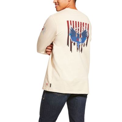 Ariat FR Freedom Eagle - T Shirts Beige Heren - 36225-560